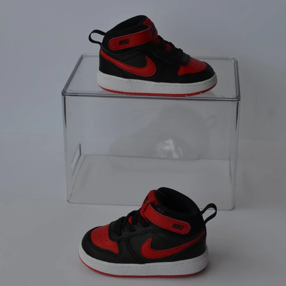 Nike Court Borough Mid 2 - CD7784-003 Black Red Toddler Size 6C